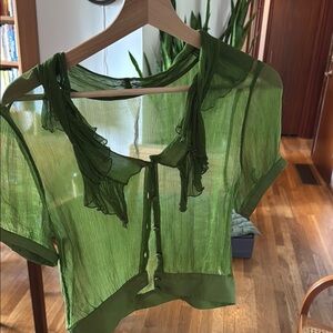 Delicate vintage green blouse